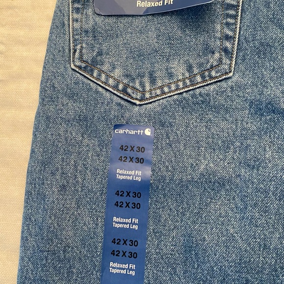 Carhartt Relaxed Fit Men’s Jeans 42x30 Blue Cotton Denim -Med. Wash- New w/ Tags - Picture 9 of 9